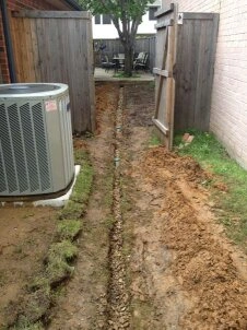 Drainage channel setup